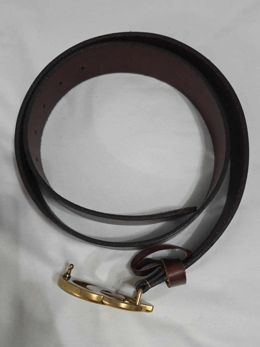Gucci Brown Leather Belt with Gold Double G Buckle